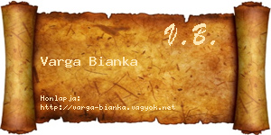 Varga Bianka névjegykártya